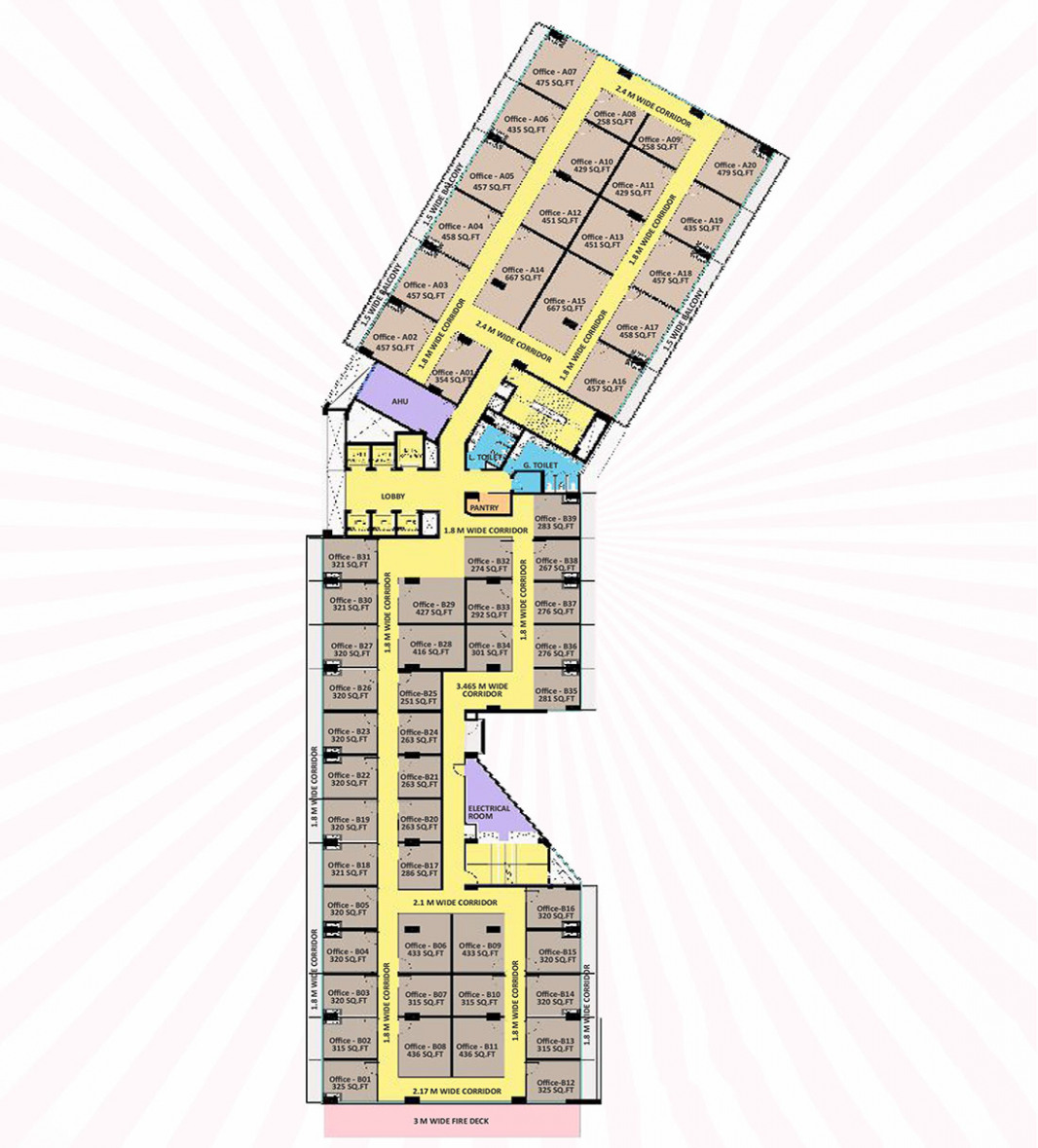 nx one trade center office spaces floor plan
